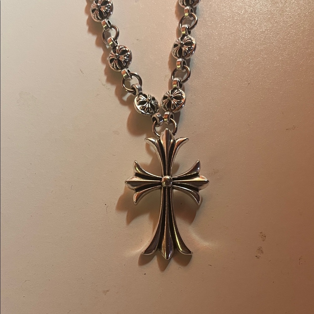 Chrome Hearts Silver Cross Necklace